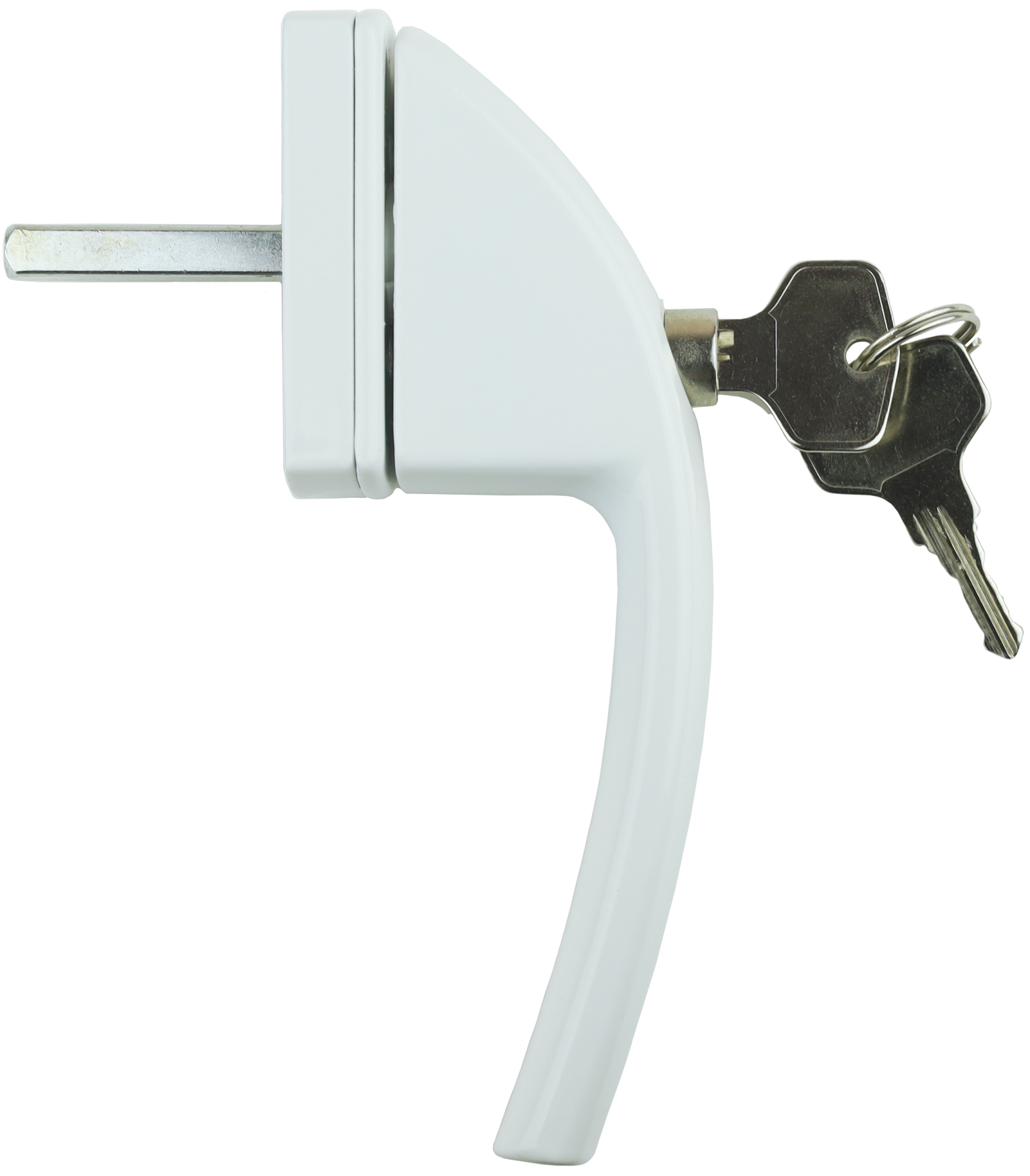 Ручка оконная DORF SWING (аналог ROTO SWING) алюминиевая с ключом, 8-ми позиционная, 37 штифт, Белая