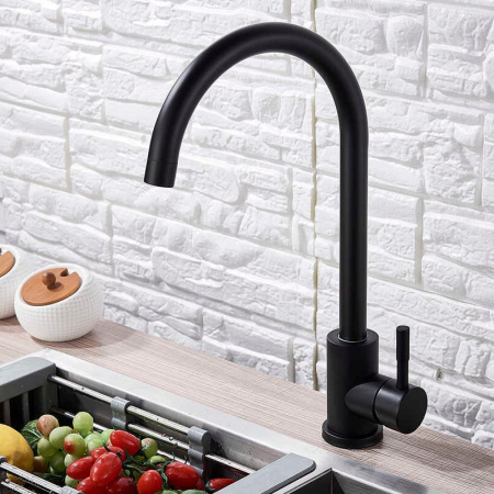 Смеситель для кухни нержавеющая сталь BALEAR 13435-1BLB черный