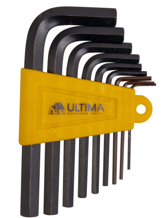 Набор ключей имбусовых Ultima HEX, 1,5–10 мм, CrV, 9 шт., окид, короткие Набор ключей имбусовых Ultima HEX, 1,5–10 мм, CrV, 9 шт., окид, короткие