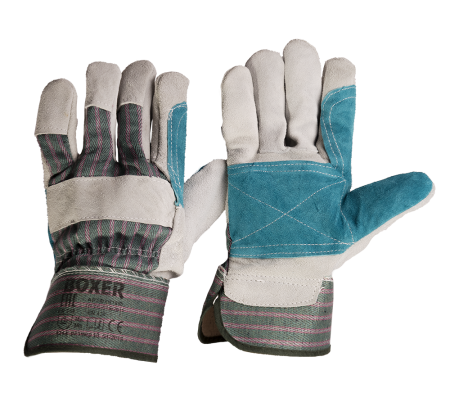 Перчатки BOXER комбинированные спилковые усиленные, крага, BXR1865