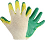 Перчатки трикотажные 13 класс с двойным латексным желто-зеленым покрытием