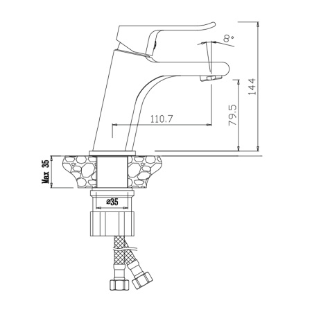 Смеситель для раковины PLAZA 16100PL