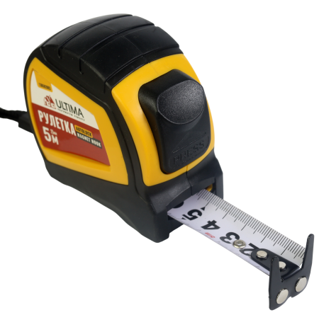 Рулетка Autolock Magnet Hook 5м x 25мм, автост, магнит двухсторон зацеп Ultima (1уп-10шт, 1кор-10уп)