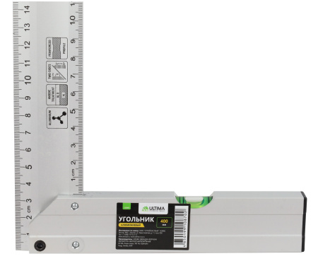 Угольник Ultima, 400 мм, алюминиевый, литой